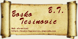 Boško Tešinović vizit kartica